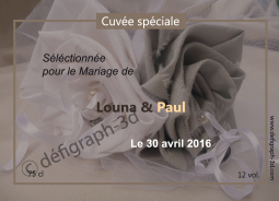 Defigraph 3d etiquette champagne mariage anniversaire 2017